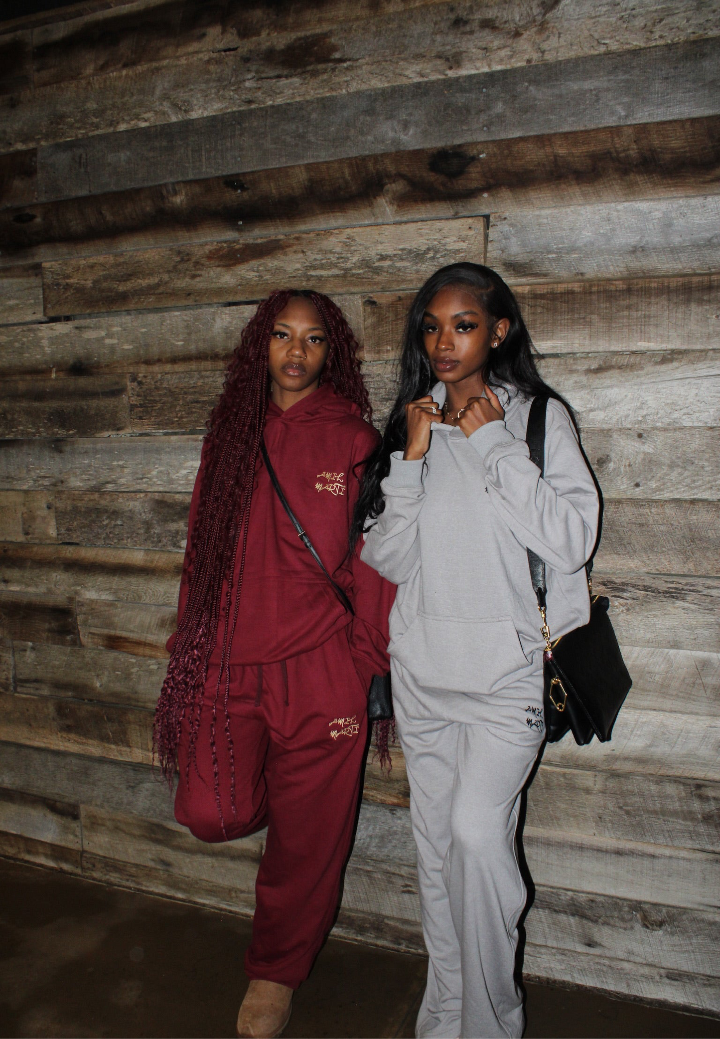 BURGUNDY AM SWEATSUIT / SHORT SET