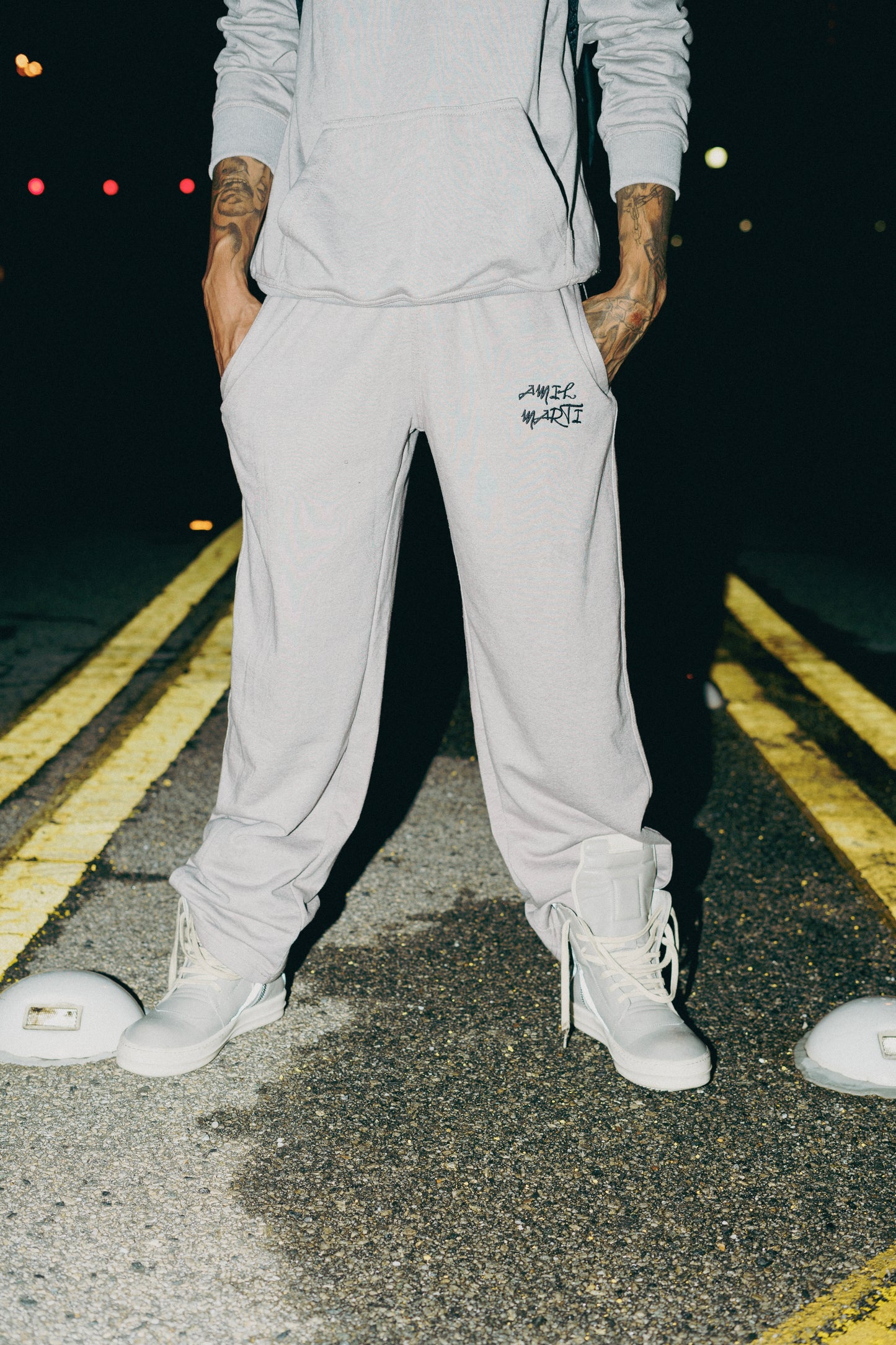 COOL GREY AM SWEATSUIT / SHORT SET