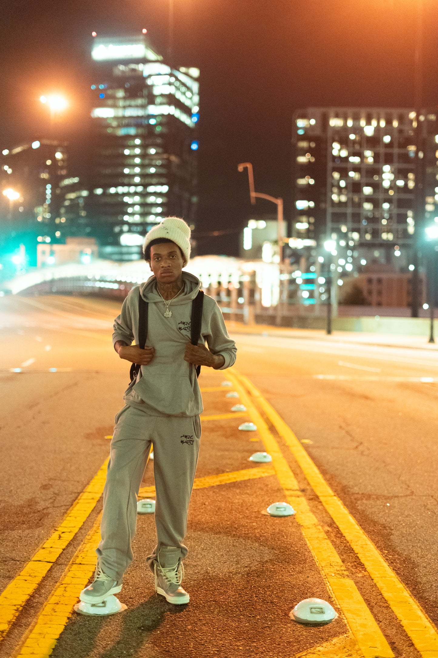 COOL GREY AM SWEATSUIT / SHORT SET